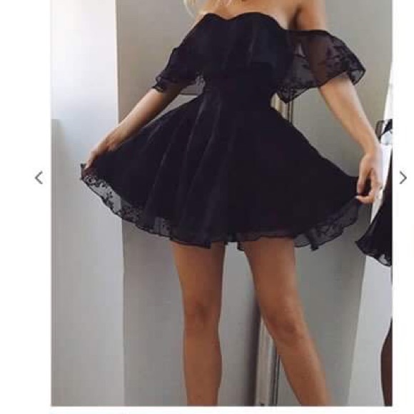 Choices Dresses & Skirts - Choices off shoulder ruffle lace mesh skater dress